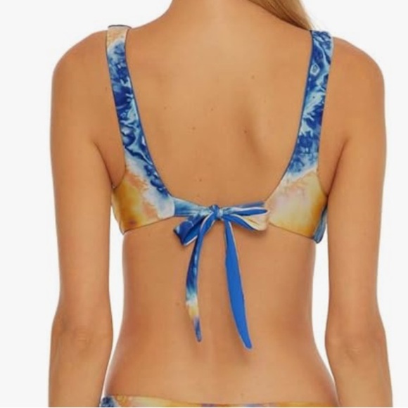 NWT! Becca Over the Rainbow Tie Dye Bralette Bikini Top M Reversible - Picture 2 of 8
